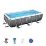Bestway 56721 Power Steel 404x201x100cm Rektangulært Rørbasseng, Grey / blue, 6478L