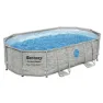 Bestway 56946 Power Steel Swim Vista 488x305x107cm Ovalt Rørbasseng, Grey / blue, 10949L