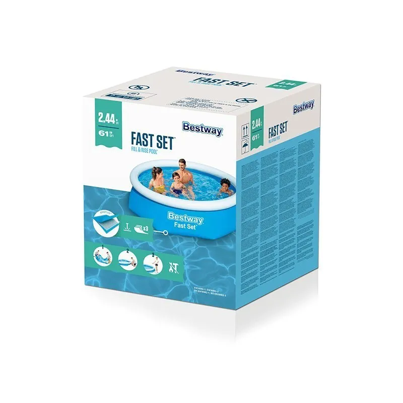 Bestway 57456 Rund Oppblåsbar Basseng unisex, Blue / white, 305 x 66cm