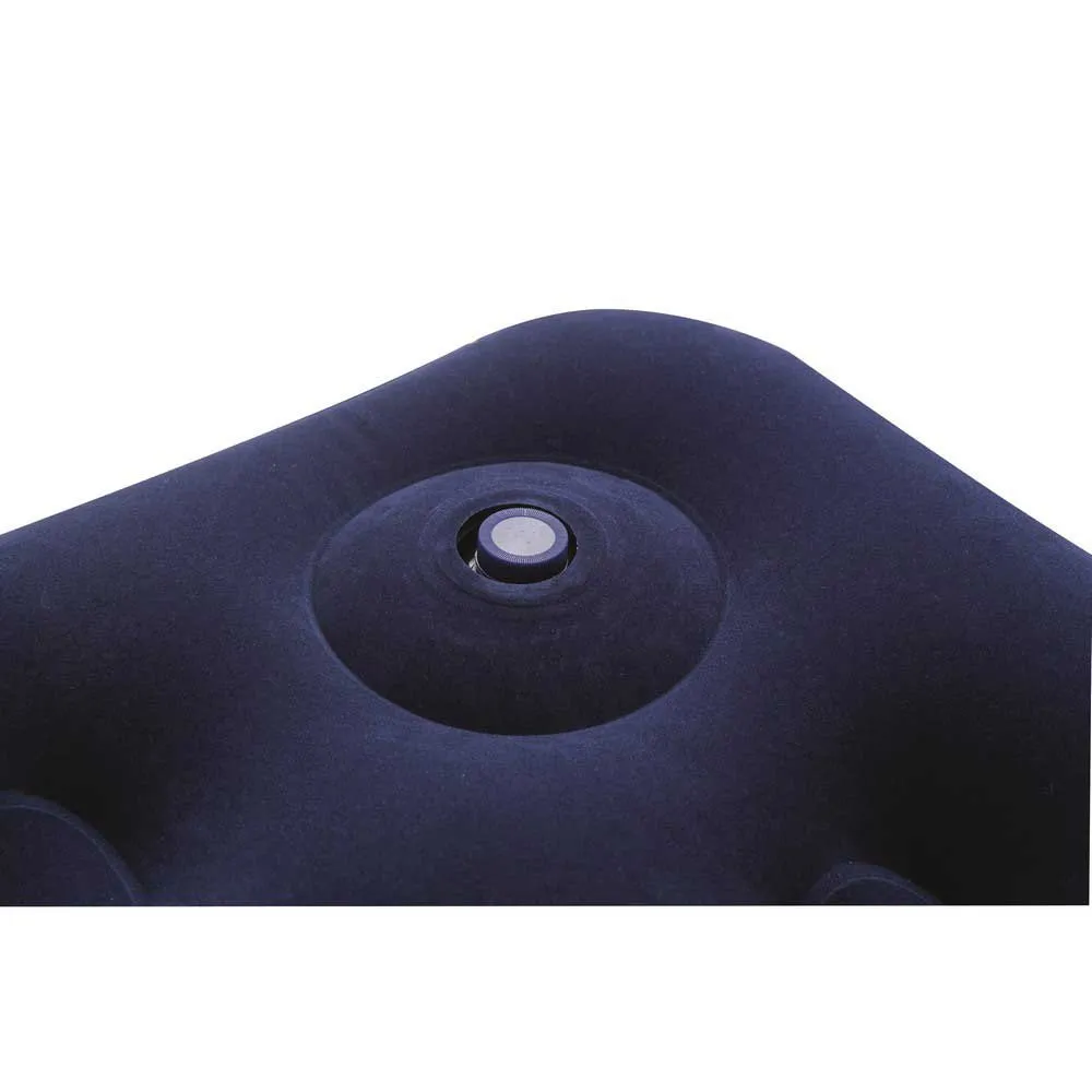 Bestway 67224 Twin Easy Inflate Flocked 188x99x28 Cm Enkel Luftmadrass Med Innebygd Pumpe, Navy, 188 x 99 x 28cm