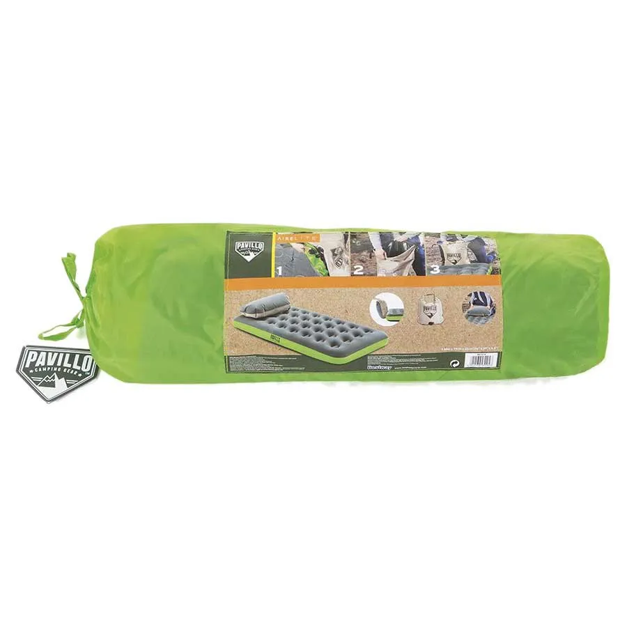 Bestway 67619 Single 188x99x22 Cm Junior Enkel Luftmadrass Med Innebygd Pumpe, Multicolour, 188 x 99 x 22cm