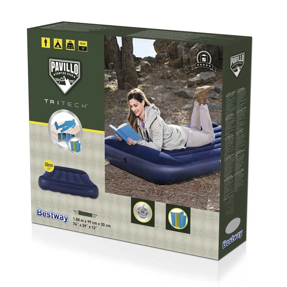 Bestway 67680 Single 188x99x30 Cm Junior Enkel Luftmadrass Med Innebygd Pumpe, Navy, 188 x 99 x 30cm Bestway 67680 Single 188x99x30 Cm Junior Enkel Luftmadrass Med Innebygd Pumpe, Navy, 188 x 99 x 30cm
