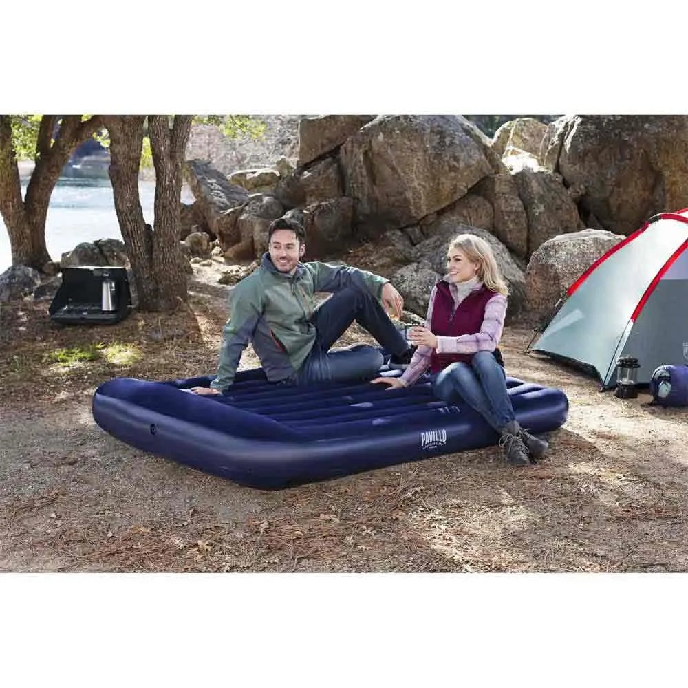 Bestway 67682 Double 203x152x30 Cm Dobbel Luftmadrass Med Innebygd Pumpe, Multicolour, 203 x 152 x 30cm