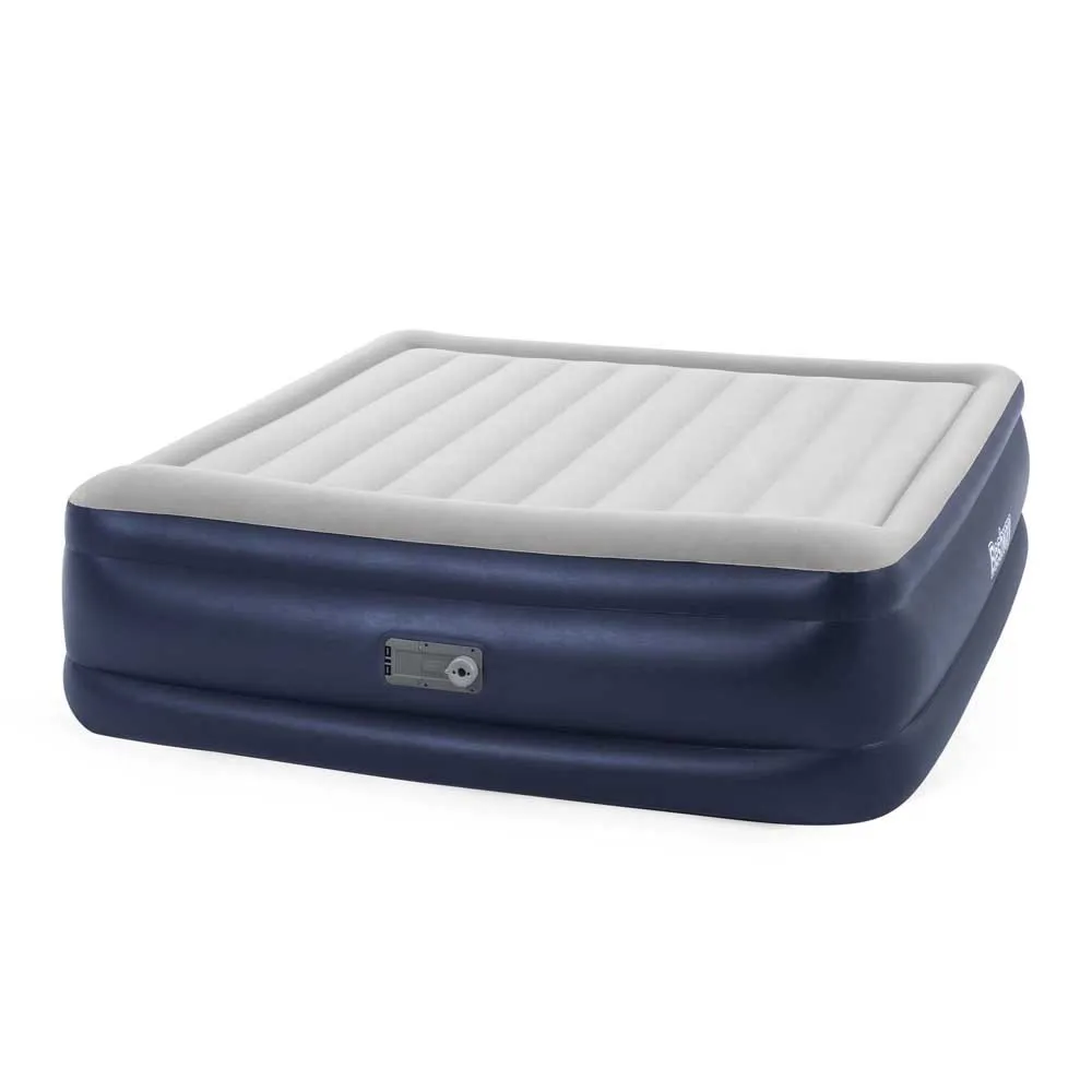 Bestway 67692 Double 203x193x56 Cm Dobbel Luftmadrass Med Innebygd Pumpe, Multicolour, 203 x 193 x 56cm