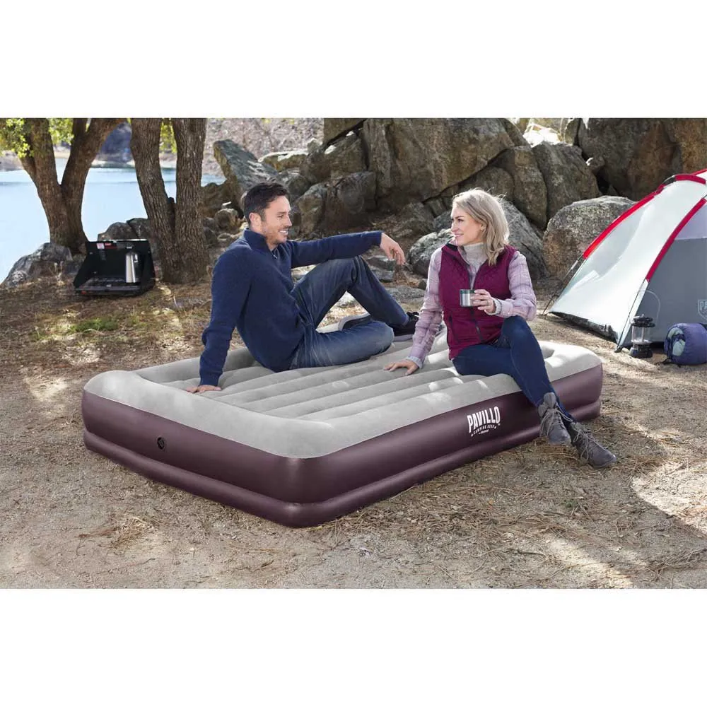 Bestway 67699 Double 203x153x36 Cm Dobbel Luftmadrass Med Innebygd Pumpe, Multicolour, 203 x 153 x 36cm
