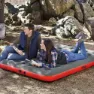 Bestway 67703 Double Roll & Relax 203x183x22 Cm Dobbel Luftmadrass Med Innebygd Pumpe, Multicolour, 203 x 183 x 22cm
