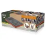 Bestway 67703 Double Roll & Relax 203x183x22 Cm Dobbel Luftmadrass Med Innebygd Pumpe, Multicolour, 203 x 183 x 22cm