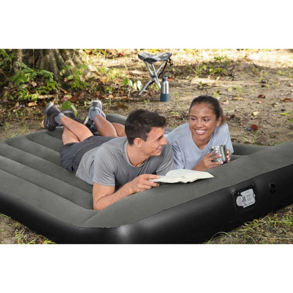 Bestway 67930 Double 203x152x30 Cm Dobbel Luftmadrass Med Innebygd Pumpe, Multicolour, 203 x 152 x 30cm