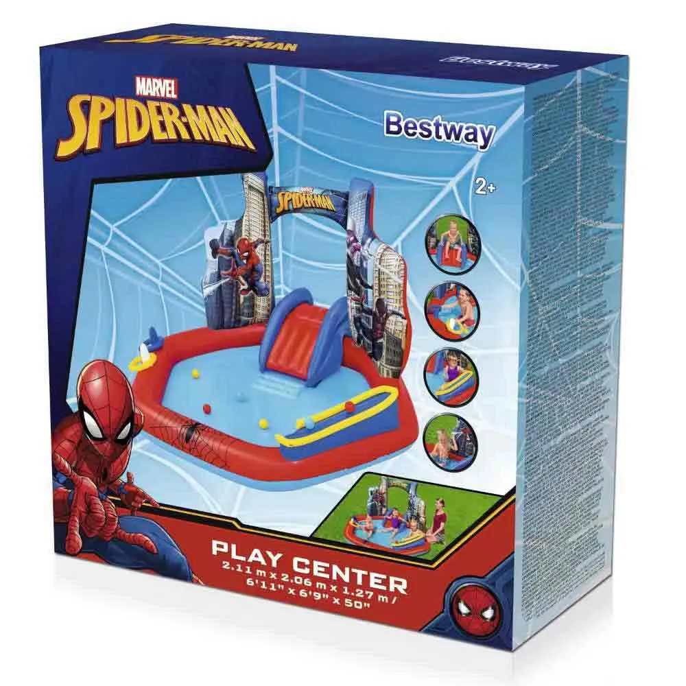 Bestway 98793 Marvel Spider-man 211x206x127 Cm Vannlekesenter unisex, Multicolour, 211 x 206 x 127cm