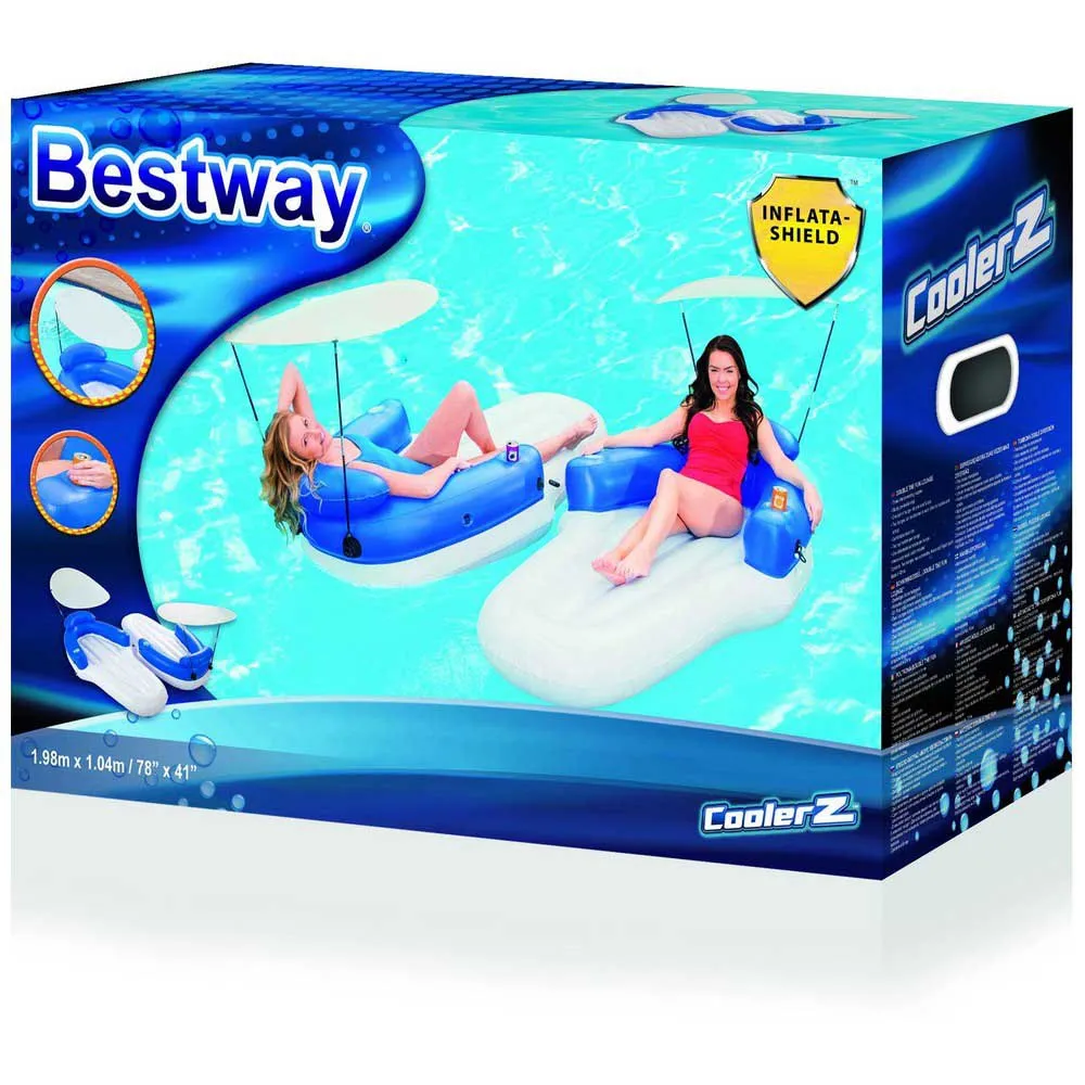 Bestway Coolerz Den Morsomme Oppblåsbare Lenestolen unisex, White / royal, 198 x 104cm