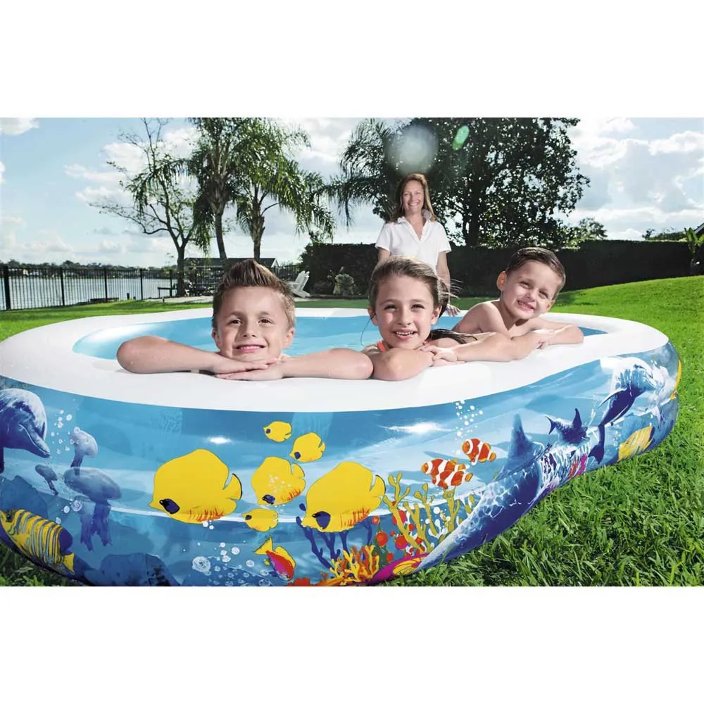 Bestway Family 262x157x46 Cm Ovalt Oppblåsbart Basseng unisex, Blue / white, 544L