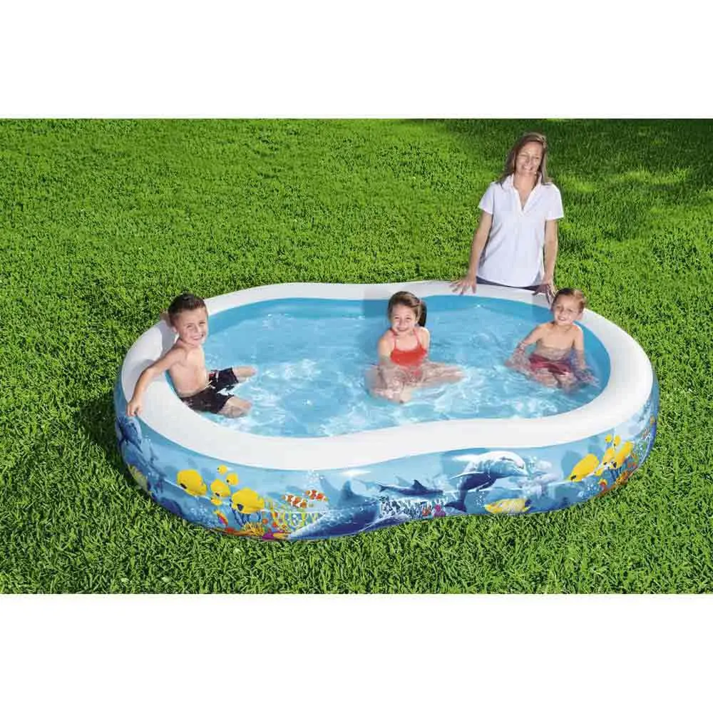 Bestway Family 262x157x46 Cm Ovalt Oppblåsbart Basseng unisex, Blue / white, 544L