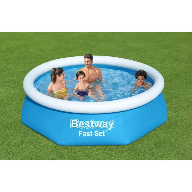 Bestway Fast Set Ø 244x61 Cm Rund Oppblåsbar Basseng unisex, Blue, 1880L