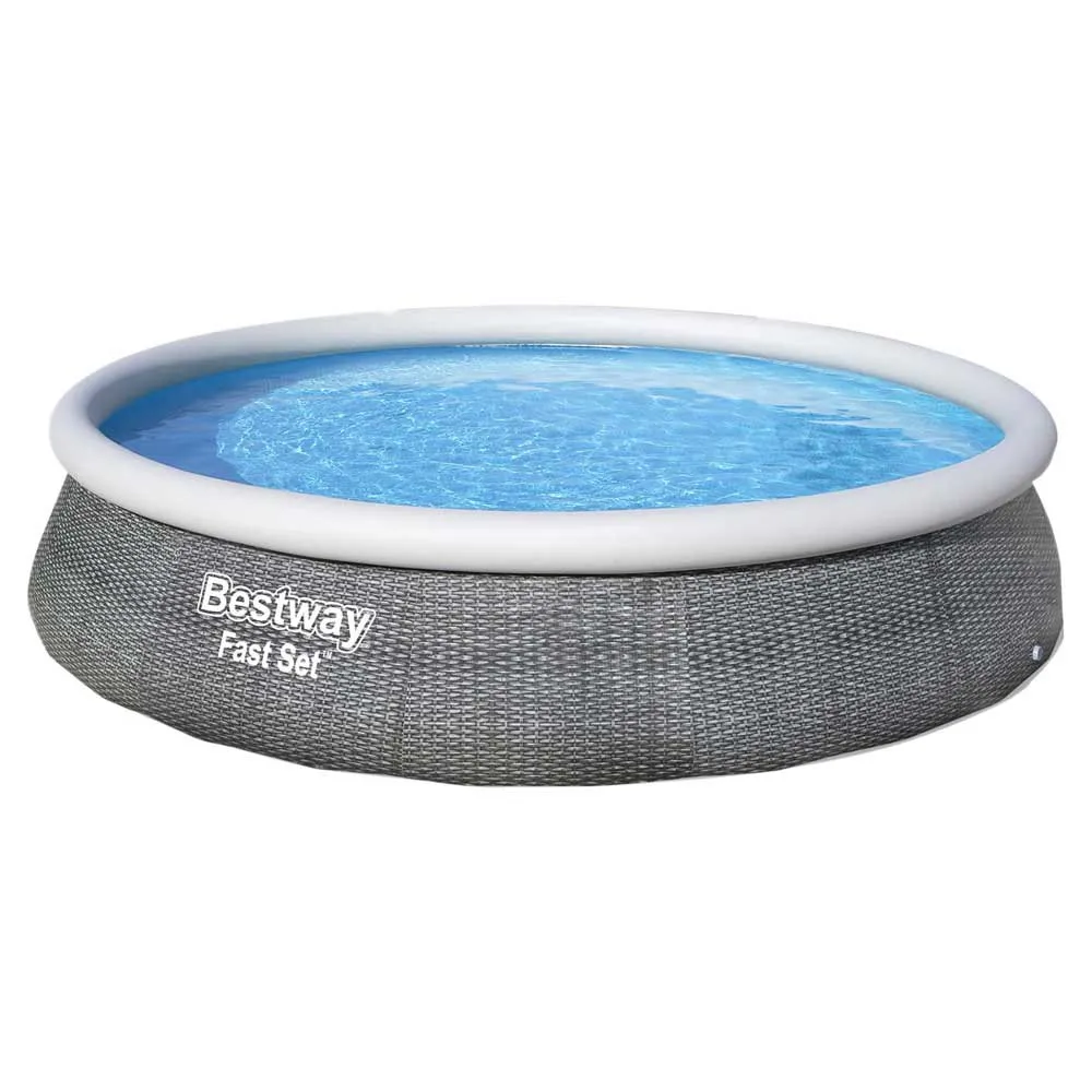 Bestway Fast Set Rattan 396x84 Cm Rund Oppblåsbar Basseng unisex, Grey, 7340L