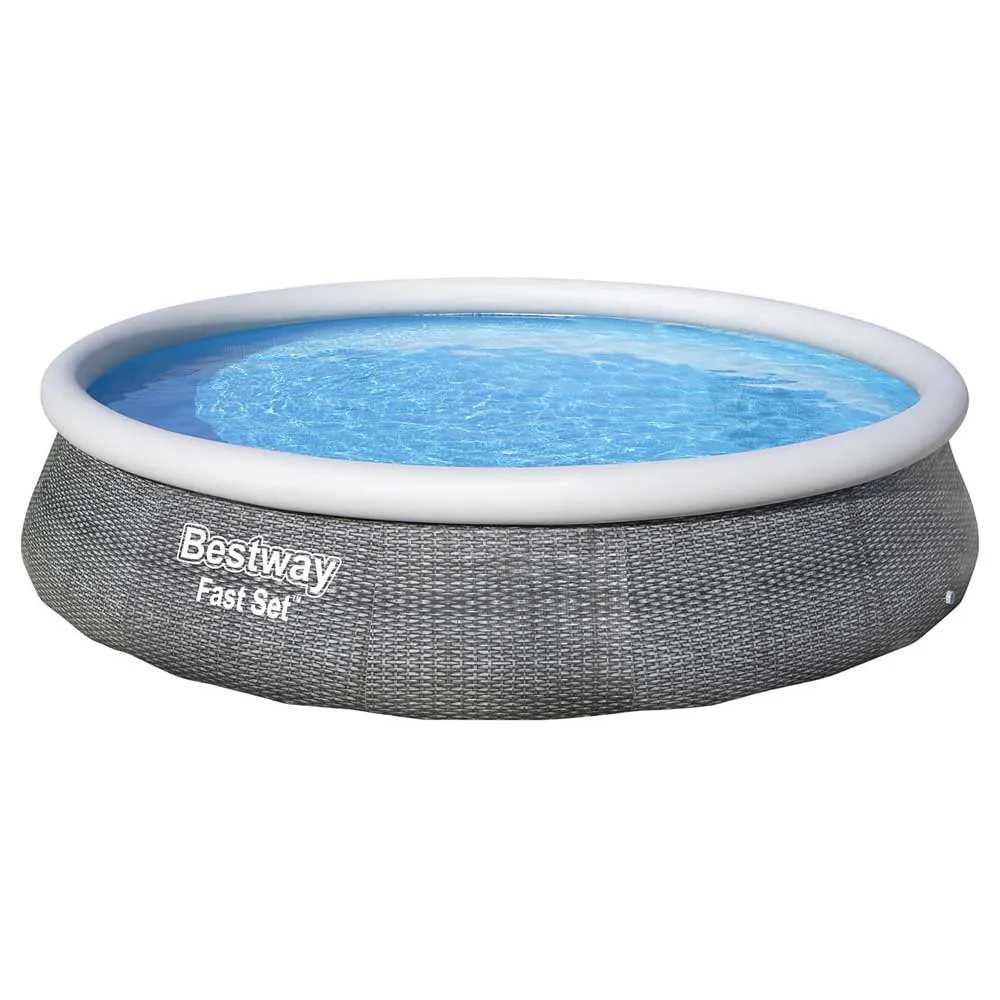 Bestway Fast Set Rattan 396x84 Cm Rund Oppblåsbar Basseng unisex, Grey, 7340L