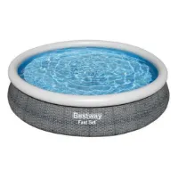 Bestway Fast Set Rattan Ø 366x76 Cm Rund Oppblåsbar Basseng unisex Bestway Fast Set Rattan Ø 366x76 Cm Rund Oppblåsbar Basseng unisex