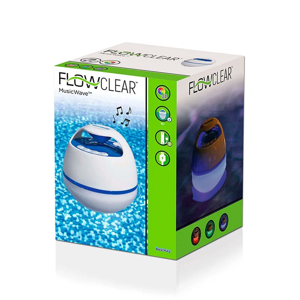 Bestway Flowclear Musicwave Flytende Høyttaler unisex, White, One Size