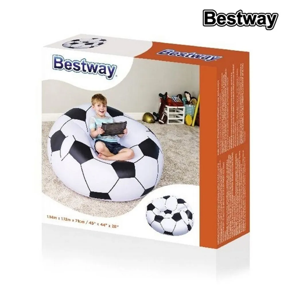Bestway Football Air Inflatable Sofa Oppblåsbar Sofa, White / black, +6Y