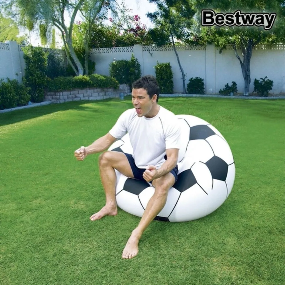 Bestway Football Air Inflatable Sofa Oppblåsbar Sofa, White / black, +6Y