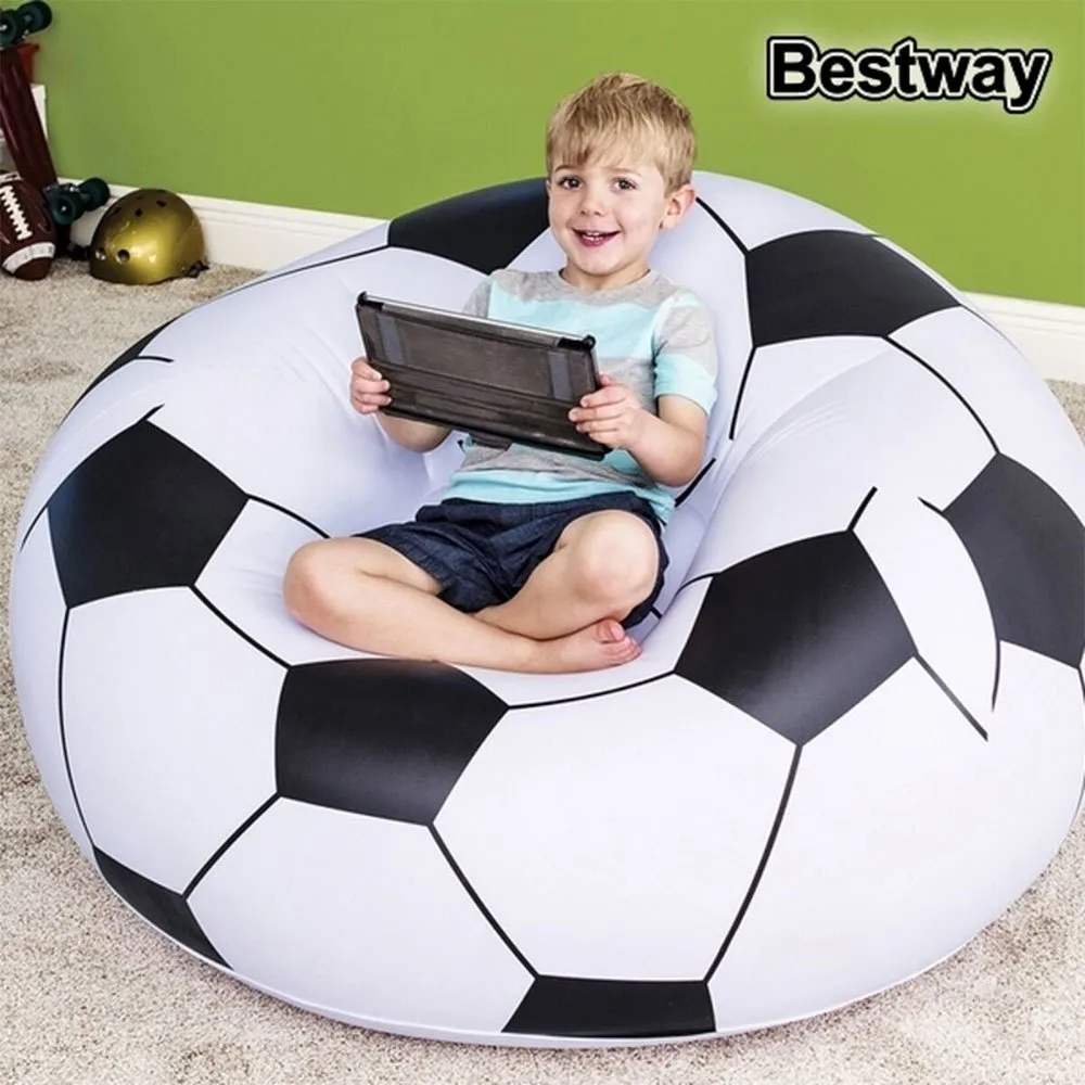 Bestway Football Air Inflatable Sofa Oppblåsbar Sofa, White / black, +6Y