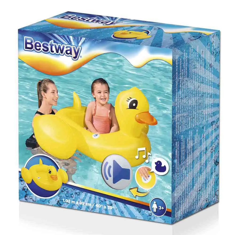 Bestway Funspeakers Duck Barns Oppblåsbare Båt unisex, Yellow, 102 x 99cm Bestway Funspeakers Duck Barns Oppblåsbare Båt unisex, Yellow, 102 x 99cm
