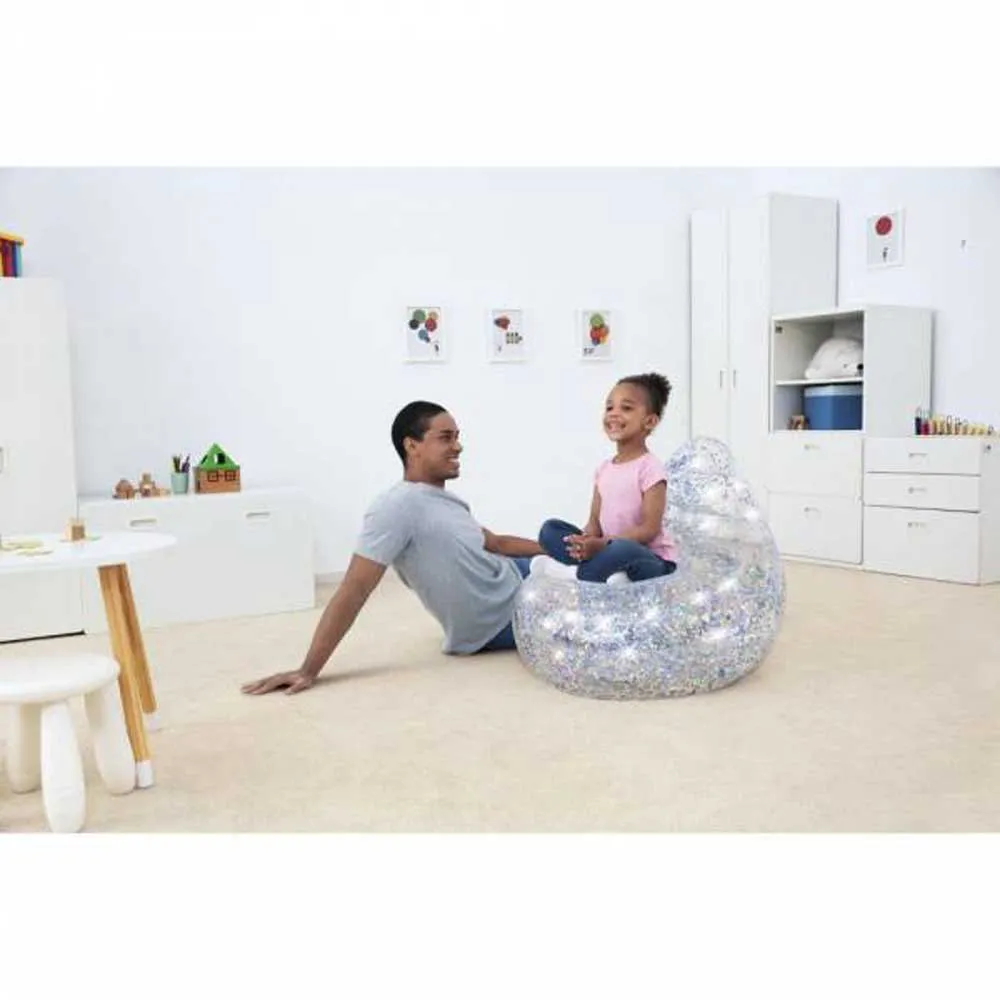 Bestway Glitter Dream Air Oppblåsbar Sofa, Clear / glitter, +6Y