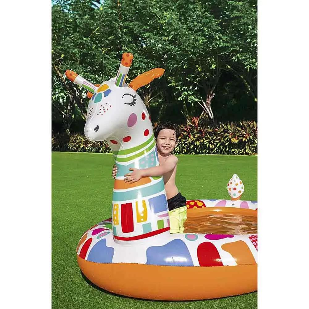 Bestway Goovy Giraffe Sprayer 266x157x127 Cm Ovalt Oppblåsbart Basseng unisex, Orange / white, 220L Bestway Goovy Giraffe Sprayer 266x157x127 Cm Ovalt Oppblåsbart Basseng unisex, Orange / white, 220L