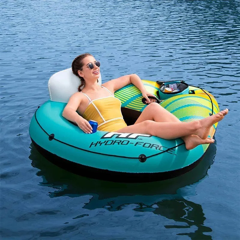 Bestway Hydro-force Alpine Coolertube Flytende Stol unisex, Green / yellow, 169 x 137cm