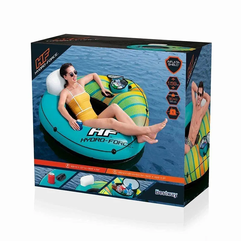 Bestway Hydro-force Alpine Coolertube Flytende Stol unisex, Green / yellow, 169 x 137cm