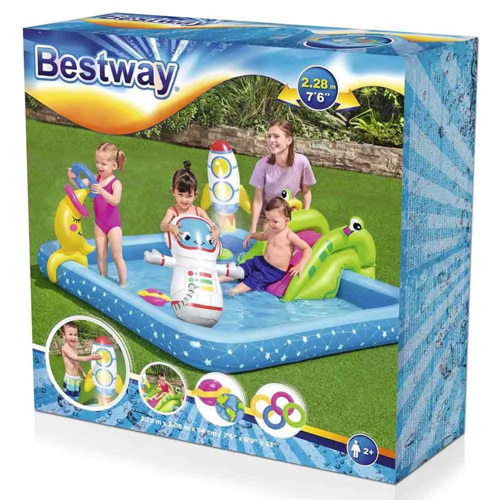 Bestway Kvadratisk Oppblåsbar Basseng unisex, Multicolour, 308L