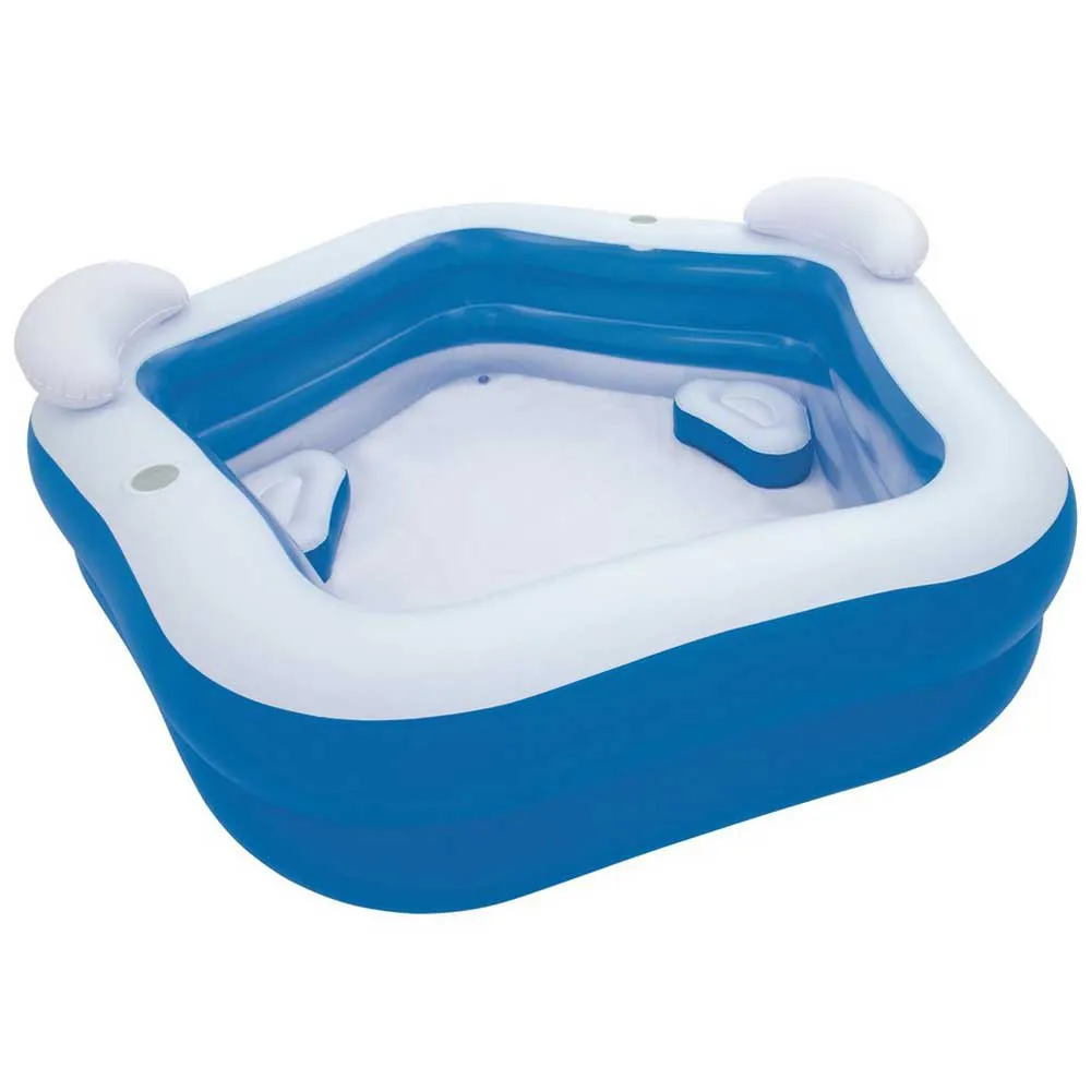 Bestway Kvadratisk Oppblåsbar Familiebasseng 213x207x69 Cm unisex, Blue / white, 575L