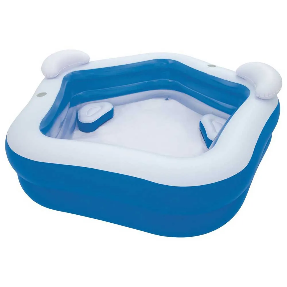 Bestway Kvadratisk Oppblåsbar Familiebasseng 213x207x69 Cm unisex, Blue / white, 575L
