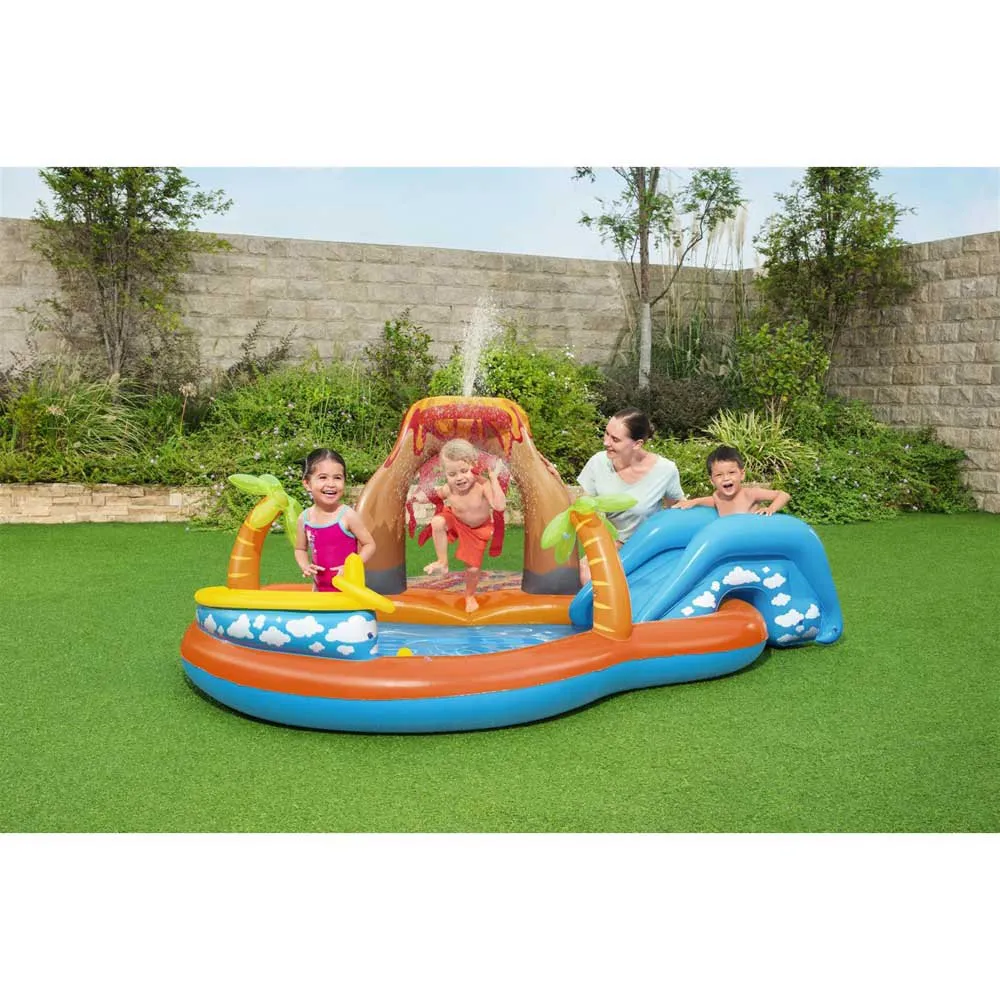 Bestway Lava Lagoon 265x265x104 Cm Ovalt Oppblåsbart Basseng unisex, Orange / blue, 208L