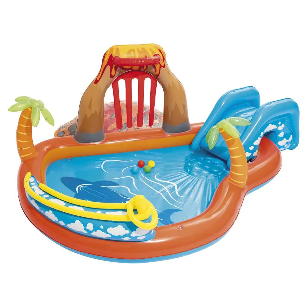 Bestway Lava Lagoon 265x265x104 Cm Ovalt Oppblåsbart Basseng unisex, Orange / blue, 208L