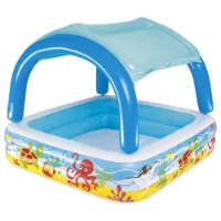 Bestway Med Markise Firkantet Oppblåsbar Lekebasseng 147x147x122 Cm unisex Bestway Med Markise Firkantet Oppblåsbar Lekebasseng 147x147x122 Cm unisex