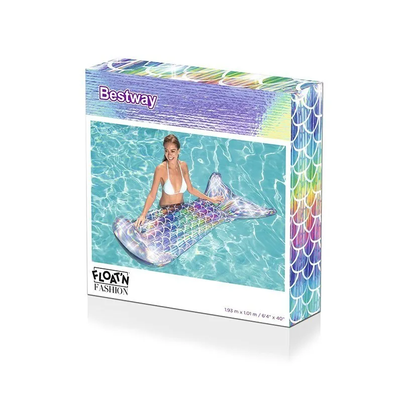Bestway Mermaid Tail Luftmadrass For Basseng unisex, Blue / multicolor, 193 x 101cm
