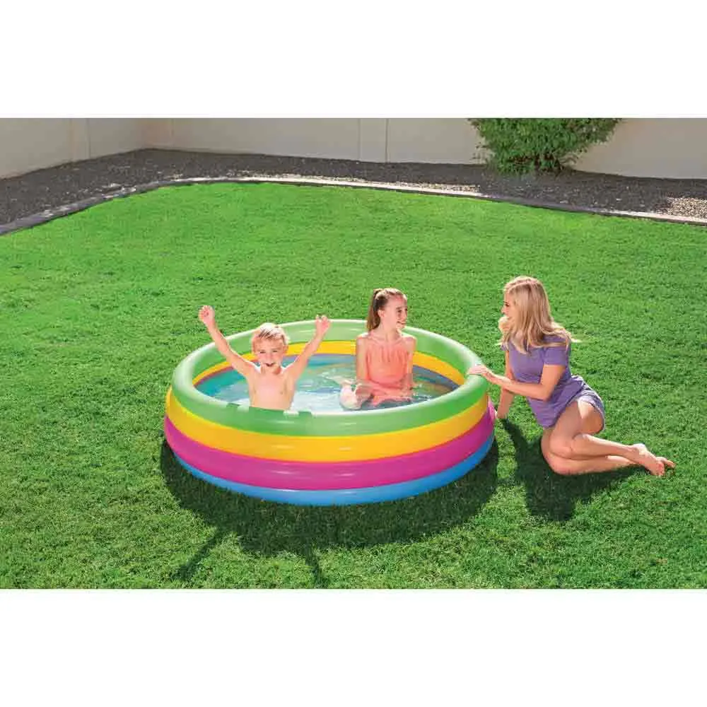 Bestway Ø157x46 Cm Rund Oppblåsbar Basseng unisex, Multicolor, 522L