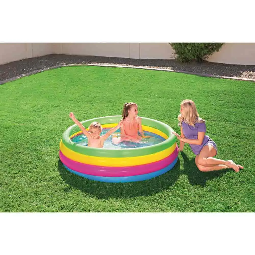 Bestway Ø157x46 Cm Rund Oppblåsbar Basseng unisex, Multicolor, 522L