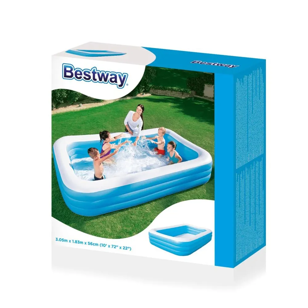 Bestway Oppblåsbar Basseng 305x183x56 Cm unisex, Blue / white, 305 x 183 x 56cm
