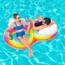 Bestway Oppblåsbart Dobbelt Flytemadrass Med Ryggstøtte 186x116 Cm, Multicolor, One Size