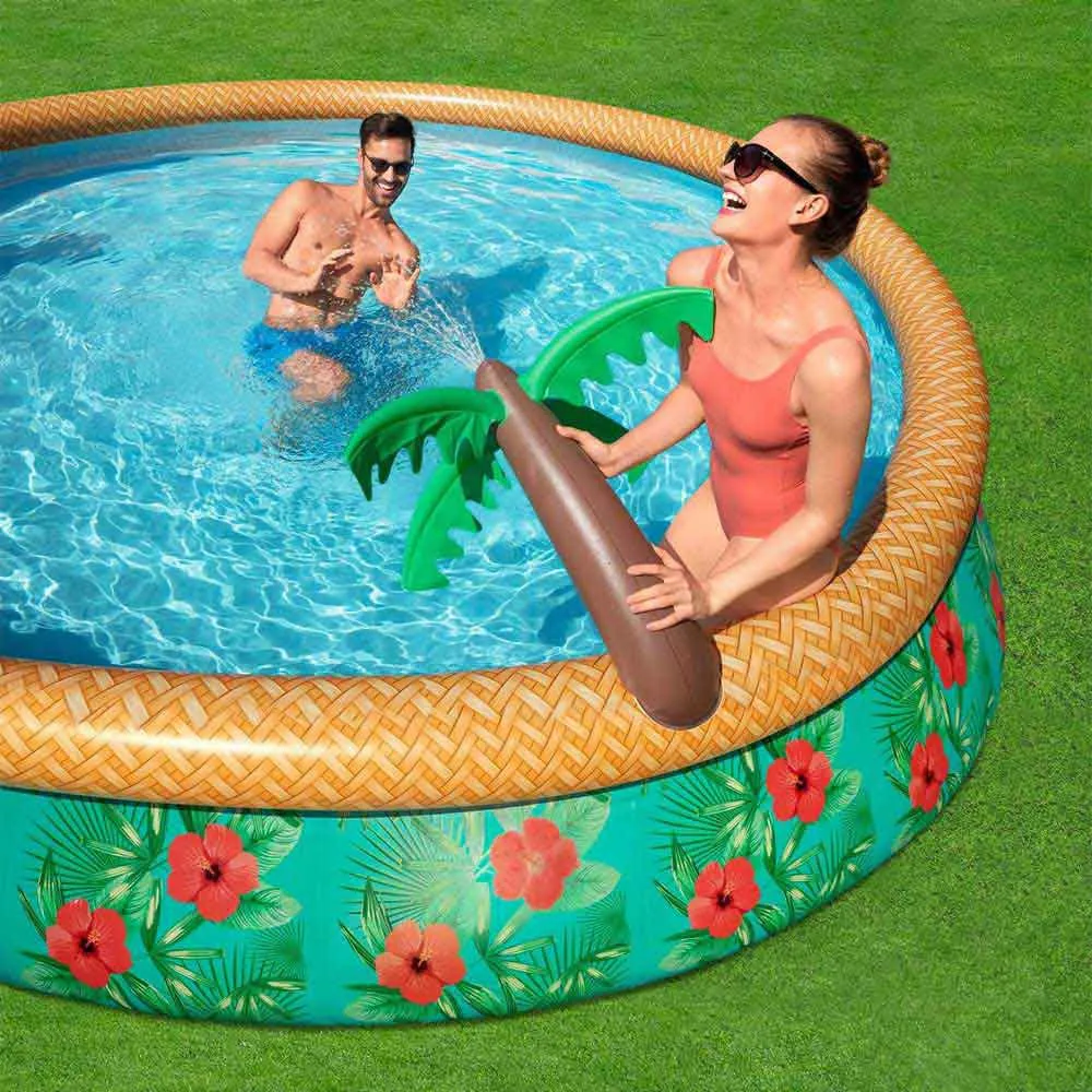 Bestway Paradise Palms 457x 84 Cm Rund Oppblåsbar Basseng unisex, Green / brown, 9677L Bestway Paradise Palms 457x 84 Cm Rund Oppblåsbar Basseng unisex, Green / brown, 9677L