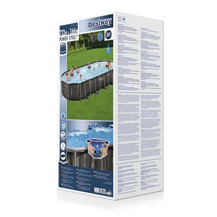 Bestway Power Steel 732x366x122 Cm Stål Ramme For Ovalt Basseng Over Bakken, Grey / blue, 25495L Bestway Power Steel 732x366x122 Cm Stål Ramme For Ovalt Basseng Over Bakken, Grey / blue, 25495L