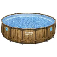 Bestway Power Steel Swim Vista Series Wood Ø 488 X 122 Cm Stål Rundt Overjordisk Basseng Bestway Power Steel Swim Vista Series Wood Ø 488 X 122 Cm Stål Rundt Overjordisk Basseng