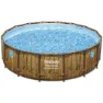 Bestway Power Steel Swim Vista Series Wood Ø 488 X 122 Cm Stål Rundt Overjordisk Basseng, Brown / blue, 19480L