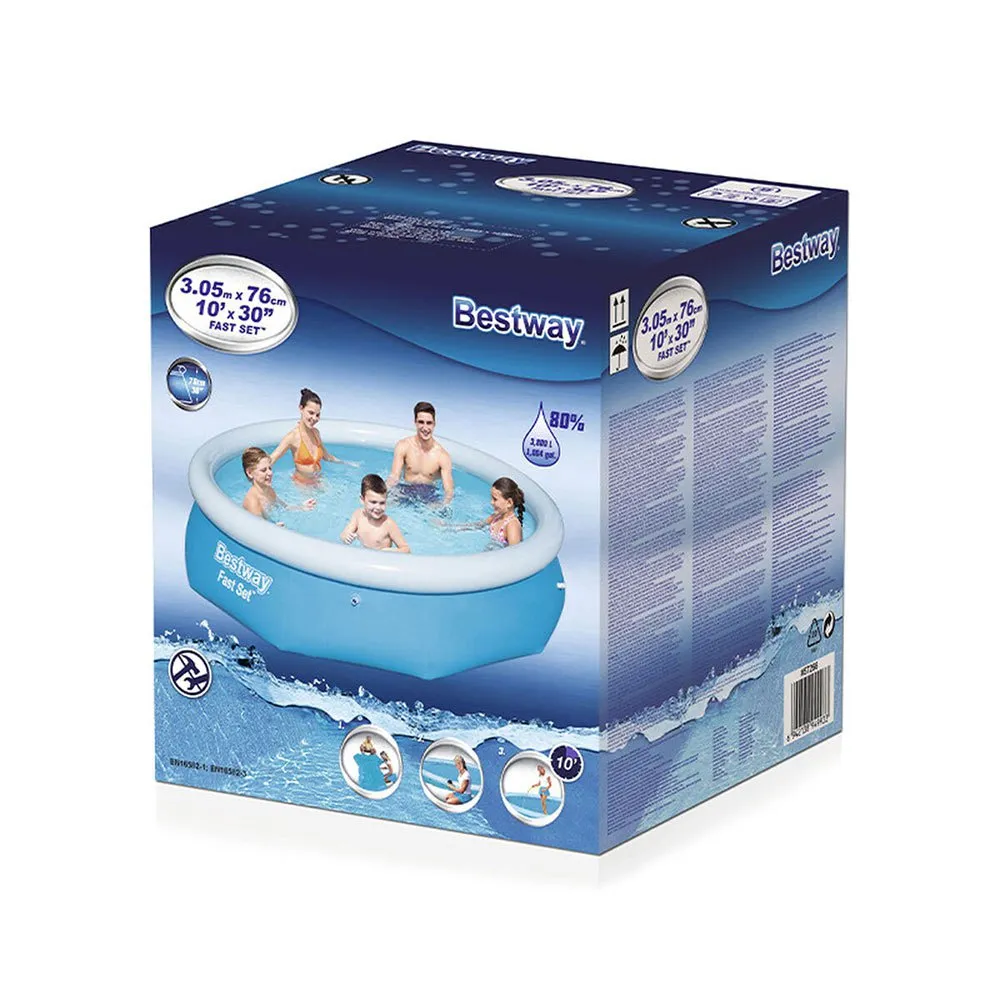 Bestway Raskt Oppblåsbar Basseng Ø Uten Skimmer 305x76 Cm unisex, Blue, 3800L