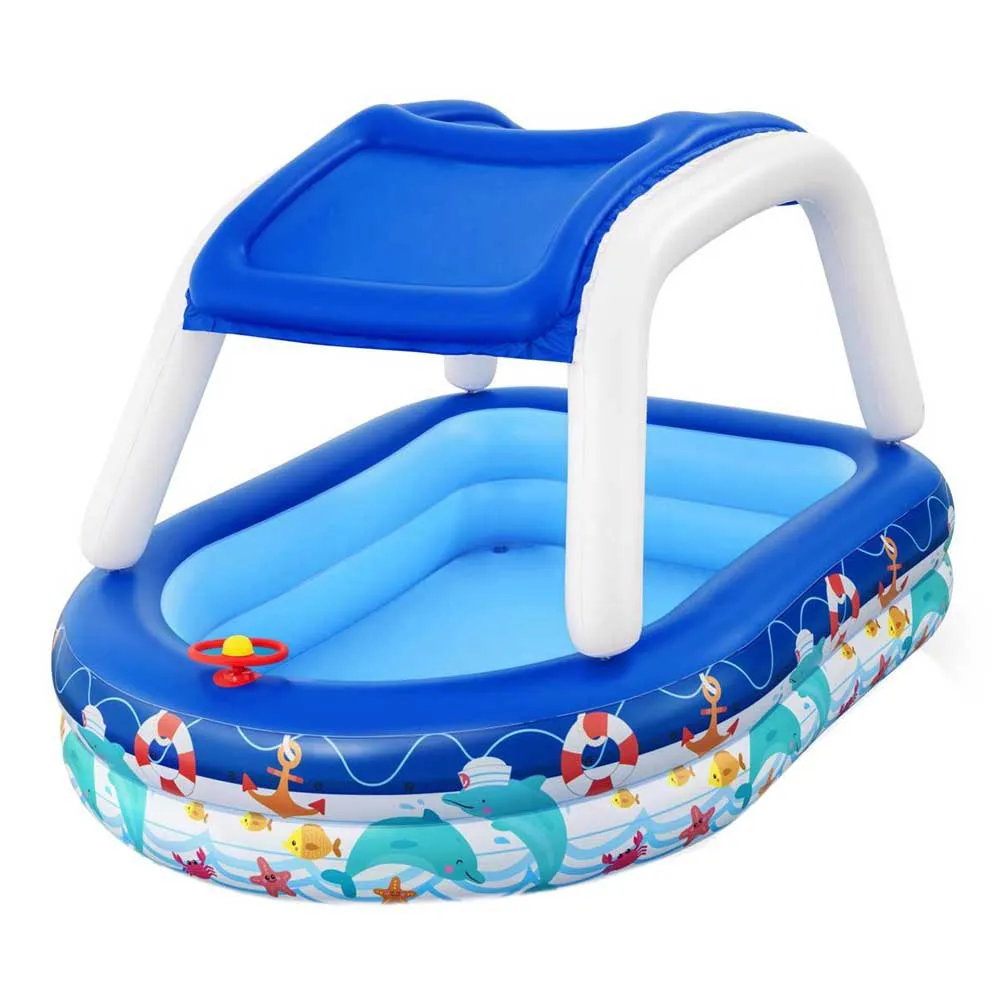 Bestway Sea Captain 213x155x132 Cm Rektangulært Oppblåsbart Basseng unisex, Blue, 282L