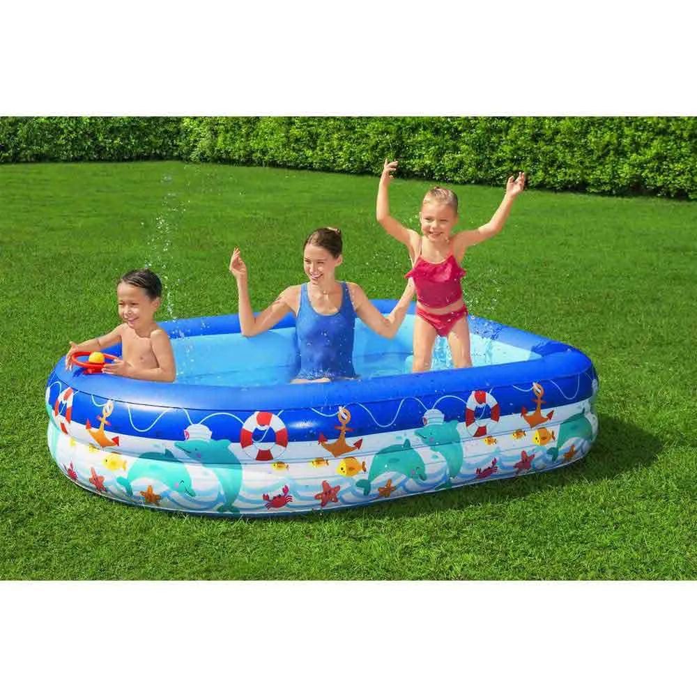 Bestway Sea Captain 213x155x132 Cm Rektangulært Oppblåsbart Basseng unisex, Blue, 282L