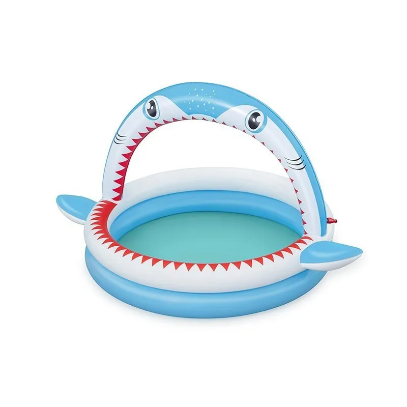 Bestway Shark Rund Oppblåsbar Basseng unisex, Blue / white, 163 x 127 x 92cm