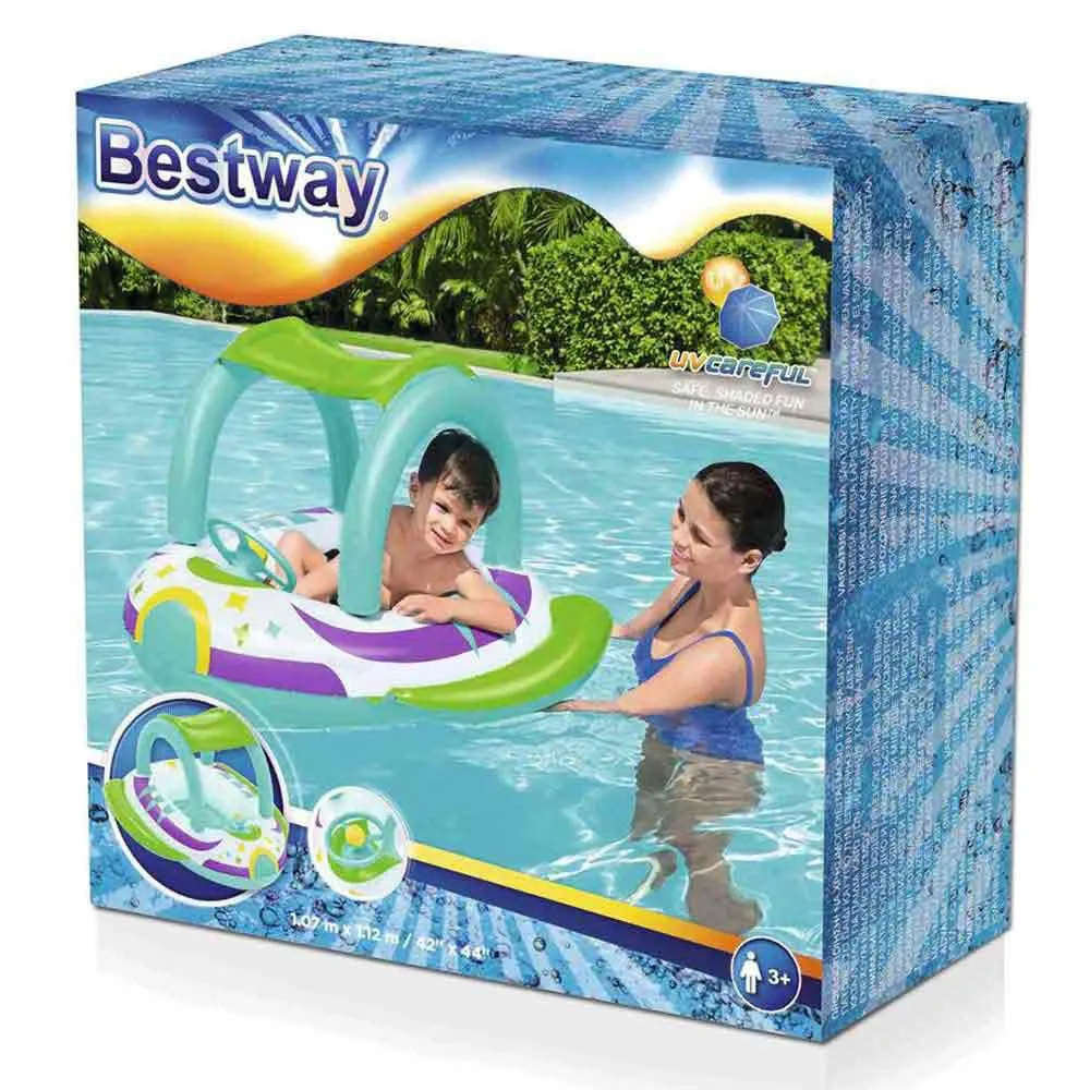 Bestway Space Splash Barns Oppblåsbare Båt unisex, Multicolour, 107 x 112cm