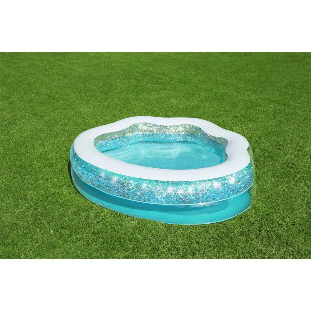Bestway Sparkle Shell 150x127x43 Cm Rund Oppblåsbar Basseng unisex, Clear / blue, 230L